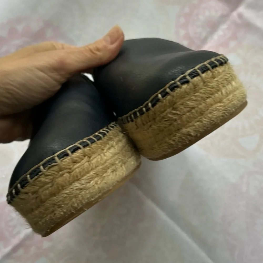 Circus by Sam Edelman Cora Navy Blue Size 7.5 Espadrille Leather Platform